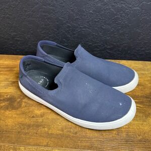 Vessi Boardwalk Slip On Shoes Mens M9 Navy Blue Canvas Comfort Lightweight
